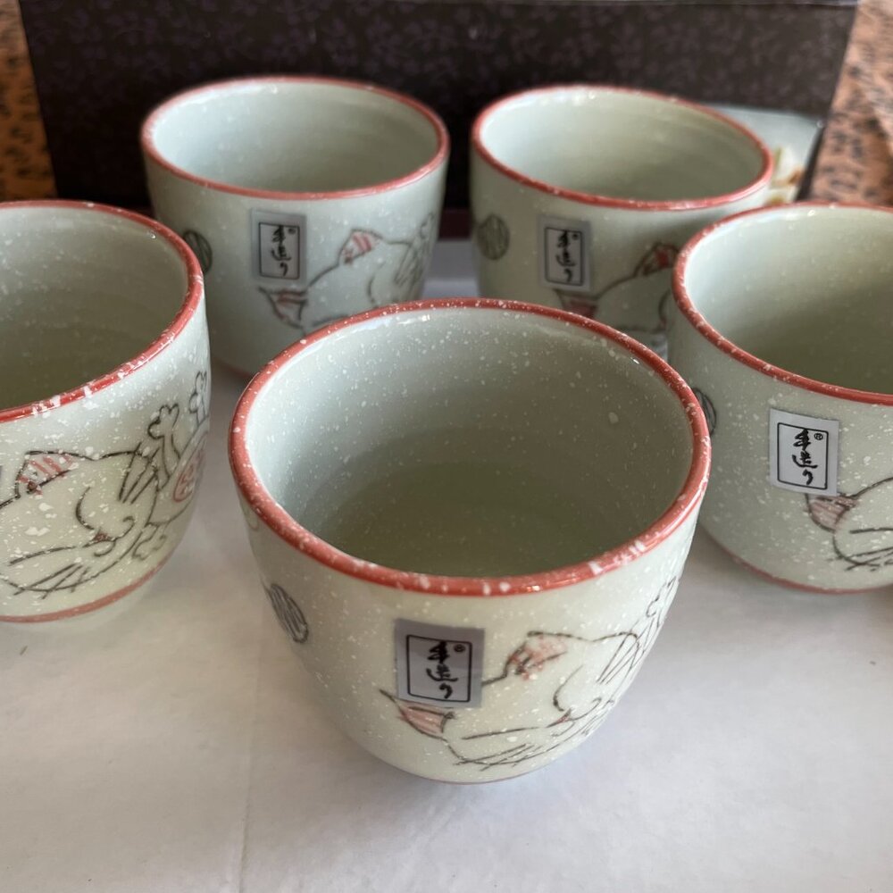 Nagoya Ye Hwa Ceramicware Japanese Hand Painted Cat Tea Set - Picture 6 of 9